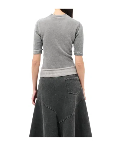 Our Legacy Dual Grey Spray-dye Wool Knit Top In Multi