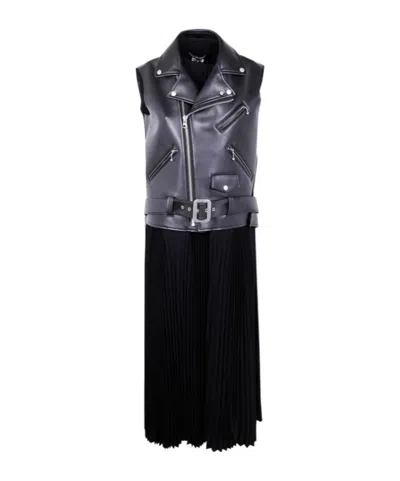 Junya Watanabe Sleeveless Long Jacket Belted Waist In Black