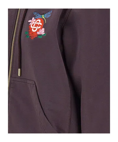 Casablanca Hooded Sweatshirt With Drawstring And Pockets In Purple