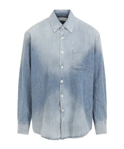 Our Legacy Long Sleeve Shirt With Chest Pocket Design In Blue