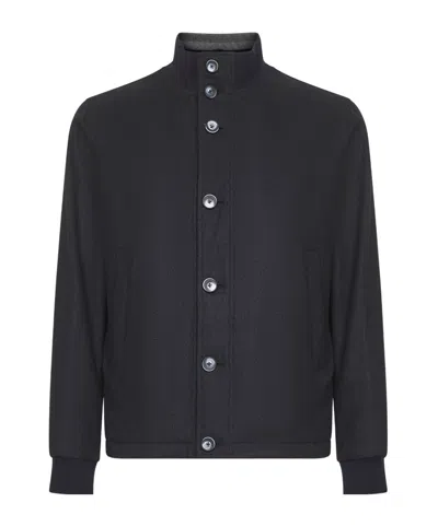 Herno Water-repellent Silk-cashmere Hybrid Jacket In Black