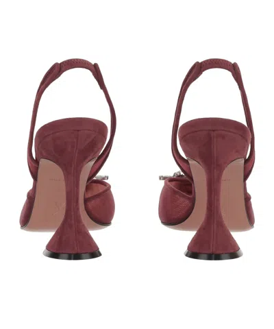 Amina Muaddi Scarpe Con Tacco Begum In Rete Rosso Tiziano  Donna In Animal Print