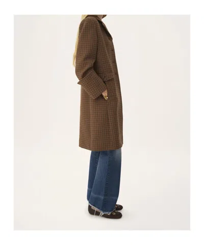 Chloé Wool Houndstooth Single-breasted Coat In Animal Print
