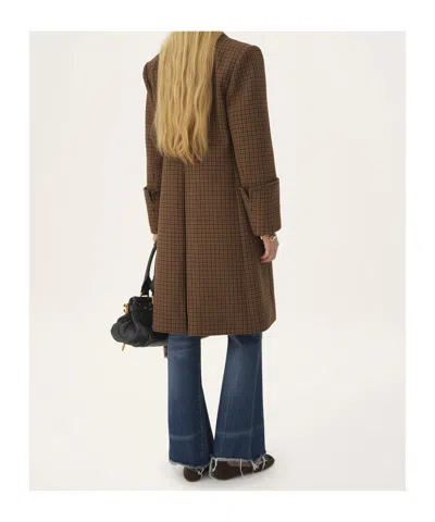 Chloé Wool Houndstooth Single-breasted Coat In Animal Print