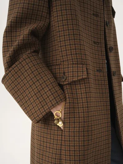 Chloé Wool Houndstooth Single-breasted Coat In Animal Print