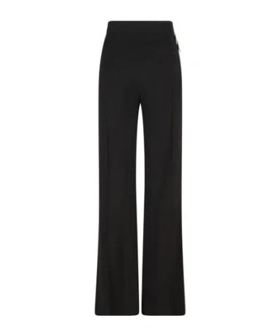 Chloé Women Black Pants With High Waist And Wide Leg In Viscose Blend Stretch Woman