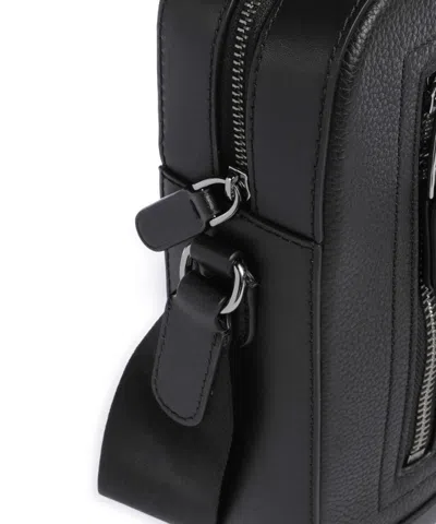 Michael Kors Logo Hudson Crossbody Bag With Adjustable Strap In Black