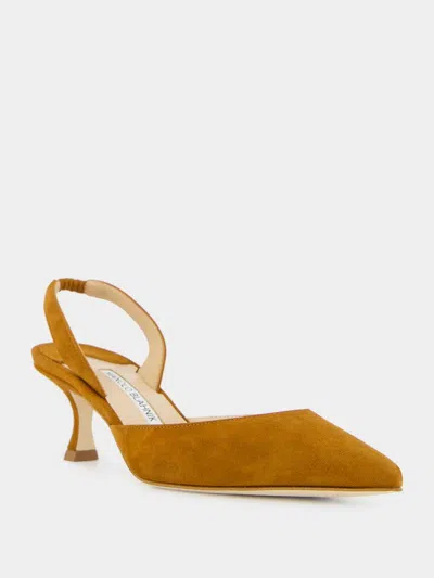 Manolo Blahnik Pointed High-heeled Sandals In Animal Print