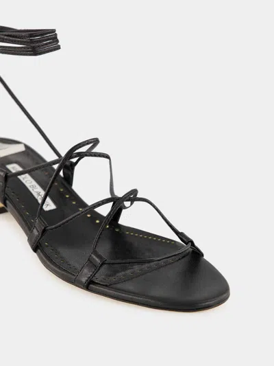 Manolo Blahnik Lace-up Block-heel Sandals In Multi