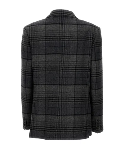 Ralph Lauren Kent Double-breasted Checked Wool Blazer In Black