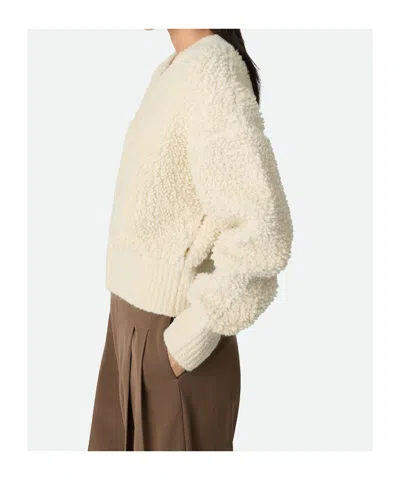 Bottega Veneta Wool Loop And Rib Cardigan In Neutral