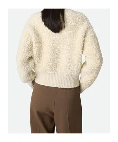 Bottega Veneta Wool Loop And Rib Cardigan In Neutral