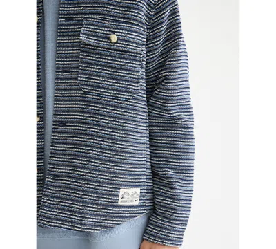 Scotch & Soda Structured Striped Overshirt In Blue