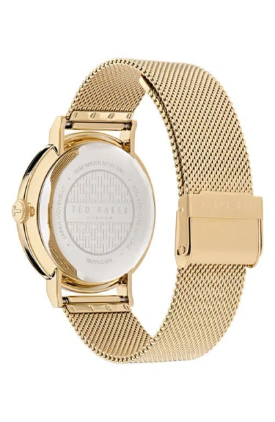 Ted Baker London Timeless Mesh Bracelet Watch In Gold