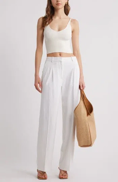 Open Edit Everyday Linen Blend Pants In White
