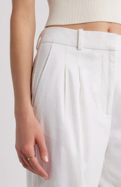 Open Edit Everyday Linen Blend Pants In White