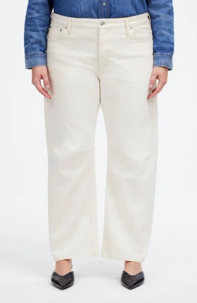Madewell The Emmett Patch Pocket Edition Wide Leg Jeans In Neutral