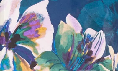 Maggy London Floral Print Asymmetric Dress In Blue