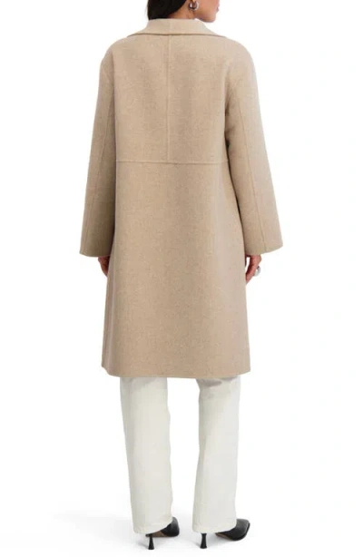 Tahari Coco Long Wool-blend Coat In Neutral