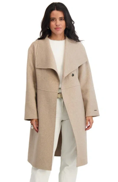 Tahari Coco Long Wool-blend Coat In Neutral