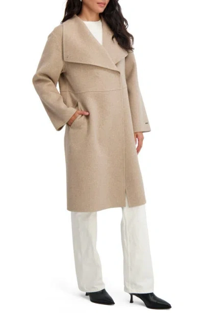 Tahari Coco Long Wool-blend Coat In Neutral
