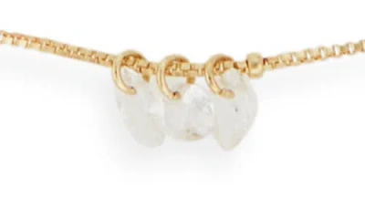 Nordstrom Rack Floating Cubic Zirconia & Faux Pearl Necklace In Gold