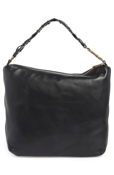 Sam Edelman Marilyn Chain Link Leather Shoulder Bag In Black