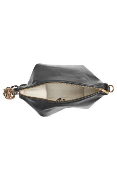 Sam Edelman Marilyn Chain Link Leather Shoulder Bag In Black