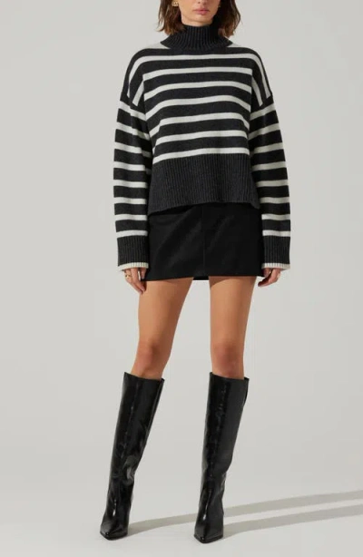 Astr The Label Sophea Stripe Sweater In Black