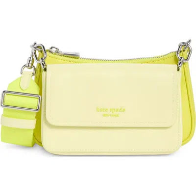 Kate Spade New York Double Up Patent Leather Crossbody Bag In Yellow