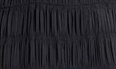 Max Studio Ruffle Shirred Georgette Midi Dress In Black