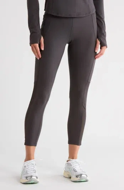 Layer 8 Vertical Line 7/8 Leggings In Gray