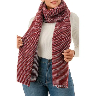 Marcus Adler Two-tone Open Knit Scarf In Brown