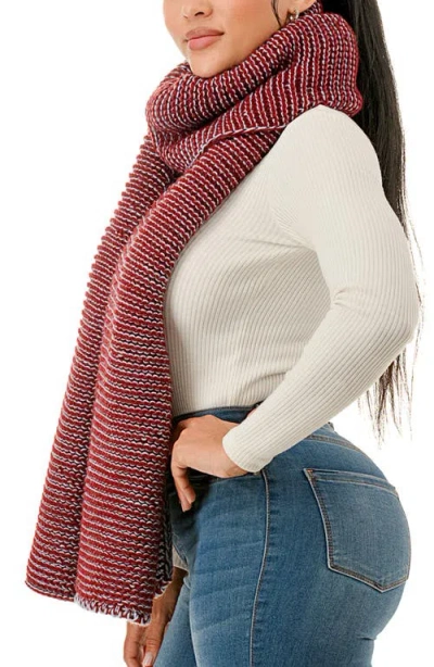 Marcus Adler Two-tone Open Knit Scarf In Brown