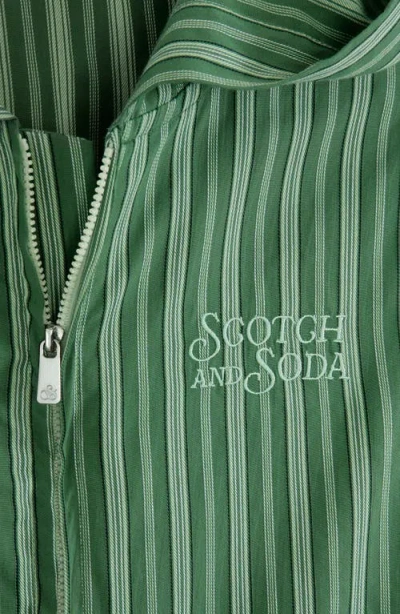 Scotch & Soda Big Boys Novelty Front Zip Jacket In Green