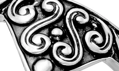 Samuel B. Sterling Silver Triple Chevron Ring Set In Metallic