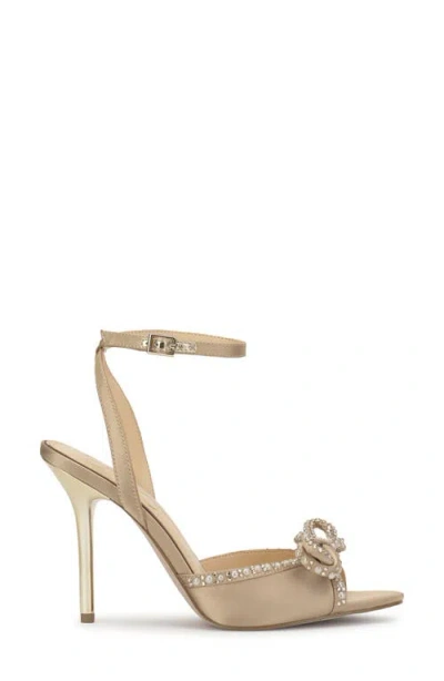 Jessica Simpson Women's Nolira Two-piece Rhinestone Bow Dress Sandals In Gold