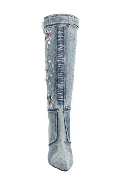 London Rag Cornik Pointed Toe Knee High Boot In Blue