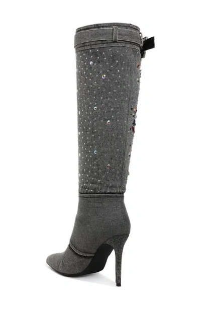 London Rag Cornik Pointed Toe Knee High Boot In Gray