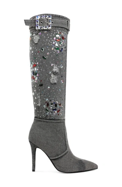 London Rag Cornik Pointed Toe Knee High Boot In Gray
