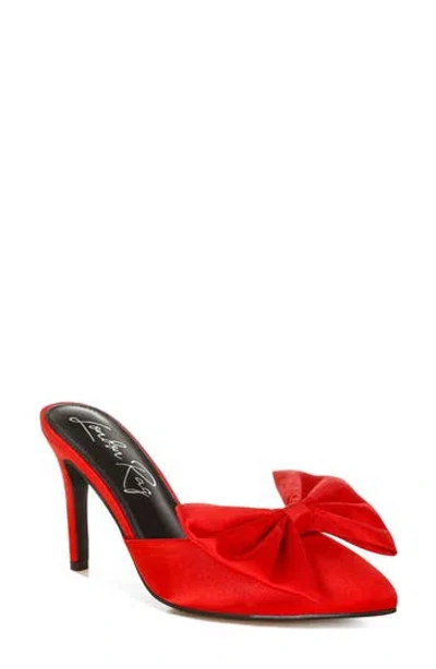 London Rag Sidonie Bow Mule Pump In Red