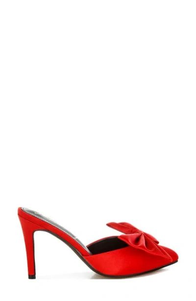 London Rag Sidonie Bow Mule Pump In Red