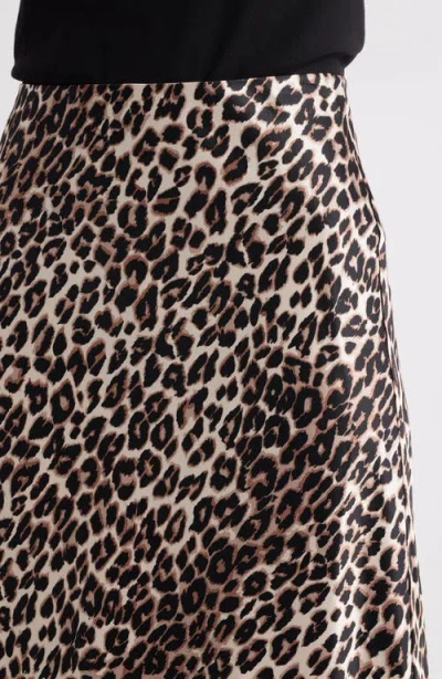 Rails Ebony Leopard Print Lace Satin Skirt In Brown
