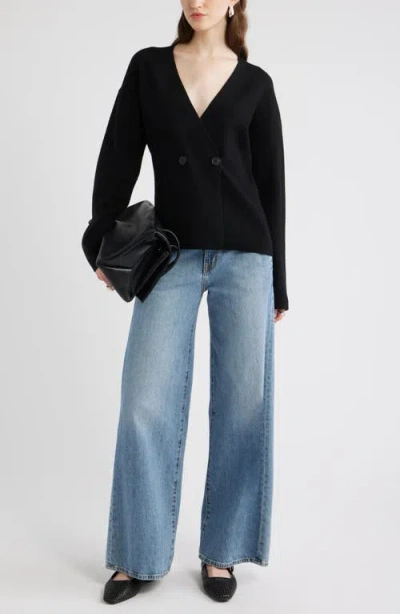 Nordstrom Double Breasted Merino Wool Blend Cardigan In Multi