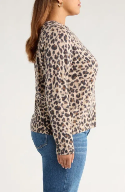 Caslonr Caslon(r) Leopard Print Raglan Wool & Cashmere Sweater In Neutral