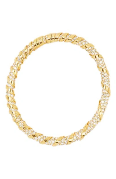 Lanvin Rhinestone Melodie Choker Necklace In Gold