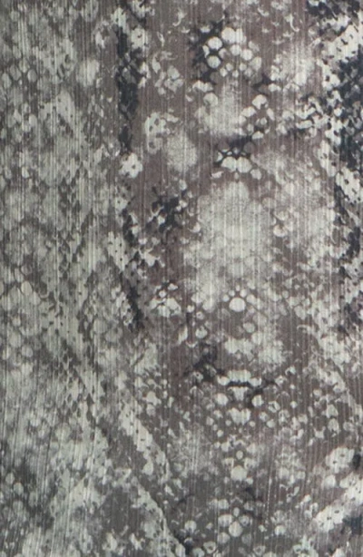 Open Edit Snakeskin Print Satin Button-up Shirt In Green