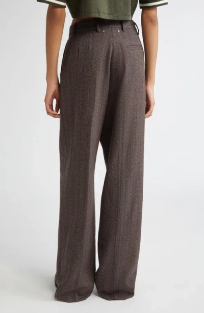 Golden Goose Journey Women's Wide Leg Trousers Naomi Pinstripe In Brown