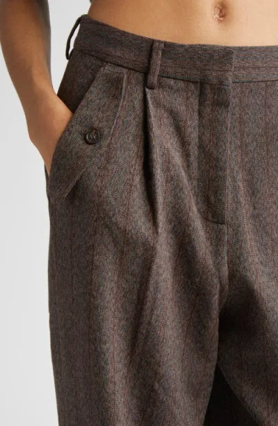 Golden Goose Journey Women's Wide Leg Trousers Naomi Pinstripe In Brown