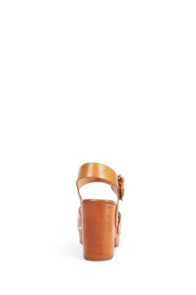 Chloé Jeannette Wedge Clogs In Brown